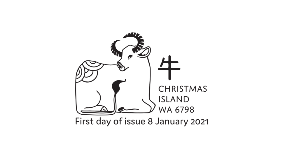 Christmas Island Year of the Ox 2021 postmark