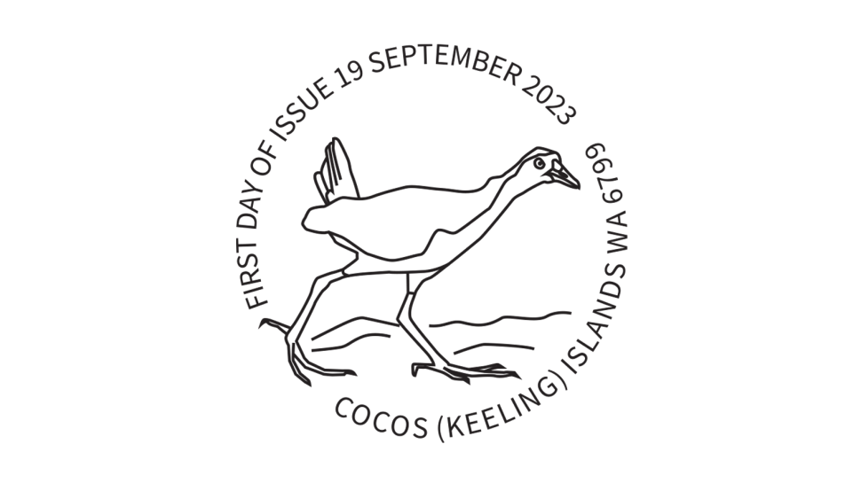2023 Cocos (Keeling) Isliands: White-breasted Waterhen postmark